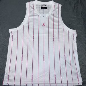 Nike Air Jordan Basketball Jersey Shorts Set Men's Size XL White Red Pinstripe